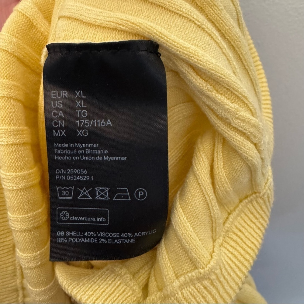 H&M Divided Ribbed Tank Top Yellow - Picture 5 of 5